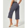 imageIUGA Wide Leg Capris for Women Stretch Capri Pants with Pockets High Waist Yoga Cropped Pants for Women Casual SummerDark Gray