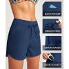 imageIUGA Womens 5quot Swim Board Shorts Stretchy High Waisted Beach Shorts for Women Quick Dry UPF 50 Swimsuit Bottoms with LinerDark Blue