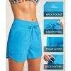imageIUGA Womens 5quot Swim Board Shorts Stretchy High Waisted Beach Shorts for Women Quick Dry UPF 50 Swimsuit Bottoms with LinerElectric Blue