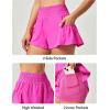 imageIUGA Womens Athletic Shorts High Waisted Flowy Shorts for Women Quick Dry Workout Running Shorts with PocketsHot Pink