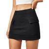 imageCargo Skirt Denim Jean Skirt for Women High Stretchy Mini y2k Skirt with PocketsBlack