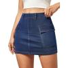 imageCargo Skirt Denim Jean Skirt for Women High Stretchy Mini y2k Skirt with PocketsDark Blue