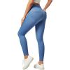 imageIUGA Jeggings for Women Tummy Control Pull on Stretchy Jeans High Waisted Skinny Jean Leggings with Pockets Trendy CasualBaby Blue