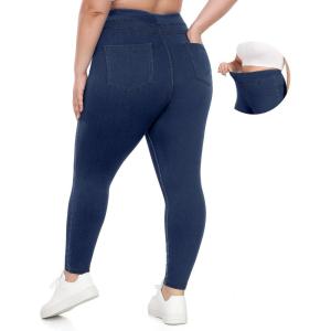 imageIUGA Jeggings for Women Tummy Control Pull on Stretchy Jeans High Waisted Skinny Jean Leggings with Pockets Trendy CasualDark Blue