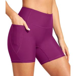 imageIUGA Womens Swim Shorts Tummy Control Swim Board Shorts UPF 50 Quick Dry Swimsuits Bottoms for Women with PocketsMagenta Purple