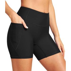 imageIUGA Womens Swim Shorts Tummy Control Swim Board Shorts UPF 50 Quick Dry Swimsuits Bottoms for Women with PocketsSpace Dye Purple