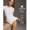 imageIUGA Bodysuits for Women Tummy Control Crew Neck Short Sleeve Body suits Basic Bodysuit T shirt TopsWhite