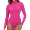 imageIUGA Long Sleeve Body suits Womens Mock Turtle Neck Bodysuits Womens Fully Double Lined Basic Bodysuit TopsCrunsh