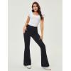 imageIUGA Bell Bottom Jeans for Women High Waisted Stretchy Pull On Flare Jeans Wide Leg Leggings Tummy Control Flare PantsBlack