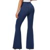 imageIUGA Bell Bottom Jeans for Women High Waisted Stretchy Pull On Flare Jeans Wide Leg Leggings Tummy Control Flare PantsDark Blue