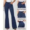 imageIUGA Bell Bottom Jeans for Women High Waisted Stretchy Pull On Flare Jeans Wide Leg Leggings Tummy Control Flare PantsDark Blue