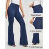 imageIUGA Bell Bottom Jeans for Women High Waisted Stretchy Pull On Flare Jeans Wide Leg Leggings Tummy Control Flare PantsDark Blue