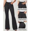 imageIUGA Bell Bottom Jeans for Women High Waisted Stretchy Pull On Flare Jeans Wide Leg Leggings Tummy Control Flare PantsDenim Black