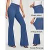 imageIUGA Bell Bottom Jeans for Women High Waisted Stretchy Pull On Flare Jeans Wide Leg Leggings Tummy Control Flare PantsLight Blue