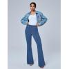 imageIUGA Bell Bottom Jeans for Women High Waisted Stretchy Pull On Flare Jeans Wide Leg Leggings Tummy Control Flare PantsLight Blue
