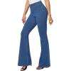 imageIUGA Bell Bottom Jeans for Women High Waisted Stretchy Pull On Flare Jeans Wide Leg Leggings Tummy Control Flare PantsLight Blue