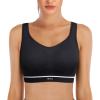 imageIUGA High Impact Sports Bras for Women High Support Large Bust Womens Sports Bras Strappy Padded Sports Bra Crisscross Back Yoga Bras Carbon Black