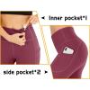 imageIUGA High Waisted Yoga Pants for Women with Pockets Capri Leggings for Women Workout Leggings for Women Yoga CaprisMaroon
