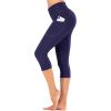 imageIUGA High Waisted Yoga Pants for Women with Pockets Capri Leggings for Women Workout Leggings for Women Yoga CaprisNavy Blue