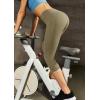 imageIUGA High Waisted Yoga Pants for Women with Pockets Capri Leggings for Women Workout Leggings for Women Yoga CaprisOlive