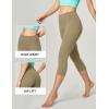 imageIUGA High Waisted Yoga Pants for Women with Pockets Capri Leggings for Women Workout Leggings for Women Yoga CaprisOlive
