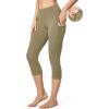 imageIUGA High Waisted Yoga Pants for Women with Pockets Capri Leggings for Women Workout Leggings for Women Yoga CaprisOlive