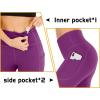 imageIUGA High Waisted Yoga Pants for Women with Pockets Capri Leggings for Women Workout Leggings for Women Yoga CaprisPurple