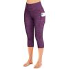 imageIUGA High Waisted Yoga Pants for Women with Pockets Capri Leggings for Women Workout Leggings for Women Yoga CaprisSpace Dye Purple