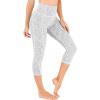 imageIUGA High Waisted Yoga Pants for Women with Pockets Capri Leggings for Women Workout Leggings for Women Yoga CaprisSpace Dye White
