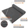 imageIUGA Yoga Towel for Hot Yoga Non Slip Extra Thick Yoga Mat Towel  Hand Towel 2in1 Set with Corner Pockets Super Absorbent and Quick Dry Hot Yoga TowelGray