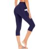 imageIUGA High Waisted Yoga Pants for Women with Pockets Capri Leggings for Women Workout Leggings for Women Yoga CaprisNavy Blue