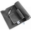 imageIUGA Yoga Towel for Hot Yoga Non Slip Extra Thick Yoga Mat Towel  Hand Towel 2in1 Set with Corner Pockets Super Absorbent and Quick Dry Hot Yoga TowelGray