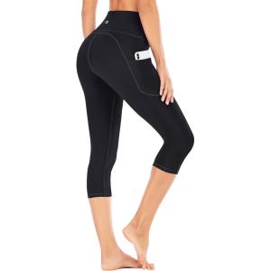 imageIUGA High Waisted Yoga Pants for Women with Pockets Capri Leggings for Women Workout Leggings for Women Yoga CaprisBlackcapri