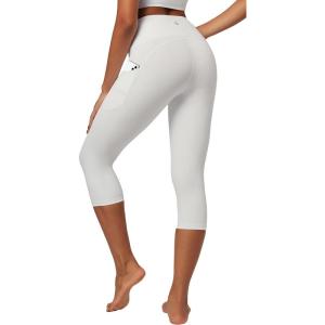 imageIUGA High Waisted Yoga Pants for Women with Pockets Capri Leggings for Women Workout Leggings for Women Yoga CaprisWhite