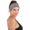 imageIUGA Adjustable Headbands for Women Non Slip Stretchy Workout Sweatbands for Sports Yoga Fitness Running Hairbands Bike Helmet Friendly Fits All Women ampamp MenSPACE DYE GRAY NEW