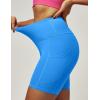 imageIUGA Biker Shorts Women 6quot Tummy Control Workout Shorts Women with Pockets High Waisted Yoga Running Gym Spandex CompressionAzure