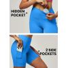 imageIUGA Biker Shorts Women 6quot Tummy Control Workout Shorts Women with Pockets High Waisted Yoga Running Gym Spandex CompressionAzure