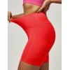imageIUGA Biker Shorts Women 6quot Tummy Control Workout Shorts Women with Pockets High Waisted Yoga Running Gym Spandex CompressionBright Red