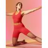 imageIUGA Biker Shorts Women 6quot Tummy Control Workout Shorts Women with Pockets High Waisted Yoga Running Gym Spandex CompressionBright Red