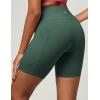 imageIUGA Biker Shorts Women 6quot Tummy Control Workout Shorts Women with Pockets High Waisted Yoga Running Gym Spandex CompressionDark Green