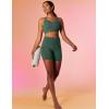 imageIUGA Biker Shorts Women 6quot Tummy Control Workout Shorts Women with Pockets High Waisted Yoga Running Gym Spandex CompressionDark Green