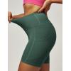 imageIUGA Biker Shorts Women 6quot Tummy Control Workout Shorts Women with Pockets High Waisted Yoga Running Gym Spandex CompressionDark Green