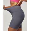 imageIUGA Biker Shorts Women 6quot Tummy Control Workout Shorts Women with Pockets High Waisted Yoga Running Gym Spandex CompressionGray