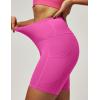 imageIUGA Biker Shorts Women 6quot Tummy Control Workout Shorts Women with Pockets High Waisted Yoga Running Gym Spandex CompressionHot Pink