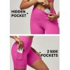 imageIUGA Biker Shorts Women 6quot Tummy Control Workout Shorts Women with Pockets High Waisted Yoga Running Gym Spandex CompressionHot Pink