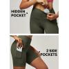imageIUGA Biker Shorts Women 6quot Tummy Control Workout Shorts Women with Pockets High Waisted Yoga Running Gym Spandex CompressionMoss Green