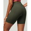 imageIUGA Biker Shorts Women 6quot Tummy Control Workout Shorts Women with Pockets High Waisted Yoga Running Gym Spandex CompressionMoss Green