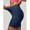 imageIUGA Biker Shorts Women 6quot Tummy Control Workout Shorts Women with Pockets High Waisted Yoga Running Gym Spandex CompressionNavy Blue