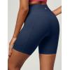 imageIUGA Biker Shorts Women 6quot Tummy Control Workout Shorts Women with Pockets High Waisted Yoga Running Gym Spandex CompressionNavy Blue