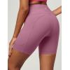 imageIUGA Biker Shorts Women 6quot Tummy Control Workout Shorts Women with Pockets High Waisted Yoga Running Gym Spandex CompressionPale Red Violet